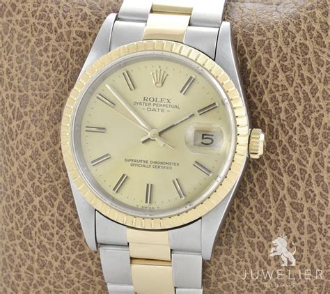 Rolex Oyster Perpetual Date 34 Stahl Automatik Herrenuhr Ref.